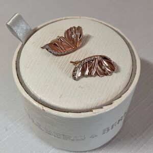 Hillberg & Berk Rose Gold Earrings. Box included. 925 Sterling Silver